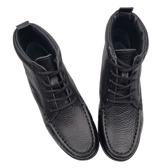 Marc Joseph | NIB Gramercy Black Grainy Leather Preppy High Top Booties Boy's 12 - Picture 6 of 14